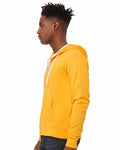 Bella + Canvas 3739 Sponge Fleece Full-Zip Hoodie Sweatshirt - Gold - model side