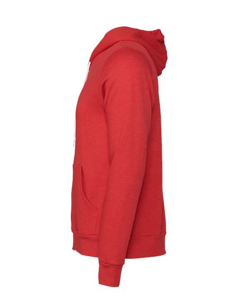 Bella + Canvas 3739 Sponge Fleece Full-Zip Hoodie Sweatshirt - Heather Red - side