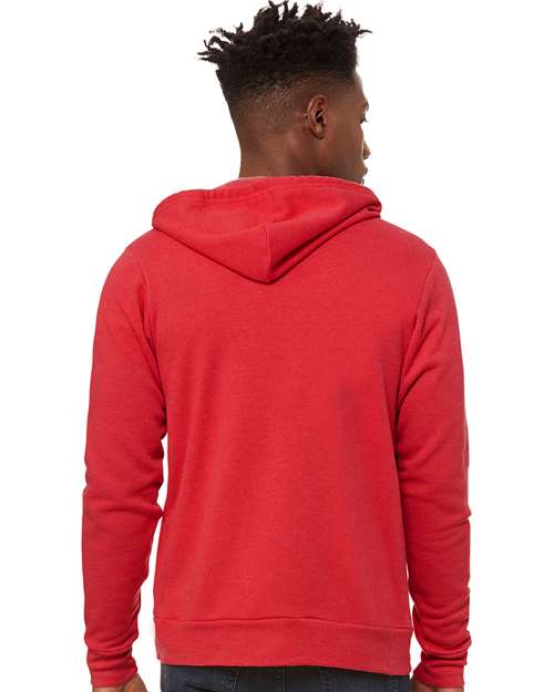 Bella + Canvas 3739 Sponge Fleece Full-Zip Hoodie Sweatshirt - Heather Red - model back