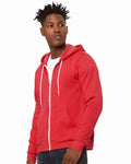 Bella + Canvas 3739 Sponge Fleece Full-Zip Hoodie Sweatshirt - Heather Red - model side