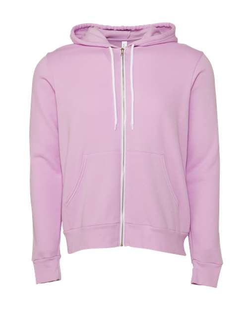 Bella + Canvas 3739 Sponge Fleece Full-Zip Hoodie Sweatshirt - Lilac - flat front