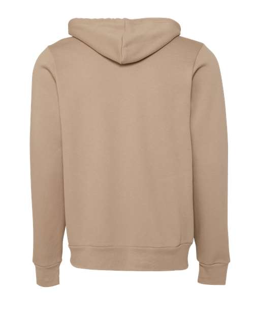 Bella + Canvas 3739 Sponge Fleece Full-Zip Hoodie Sweatshirt - Tan - back