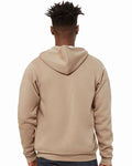 Bella + Canvas 3739 Sponge Fleece Full-Zip Hoodie Sweatshirt - Tan - model back