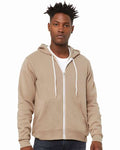 Bella + Canvas 3739 Sponge Fleece Full-Zip Hoodie Sweatshirt - Tan - model front