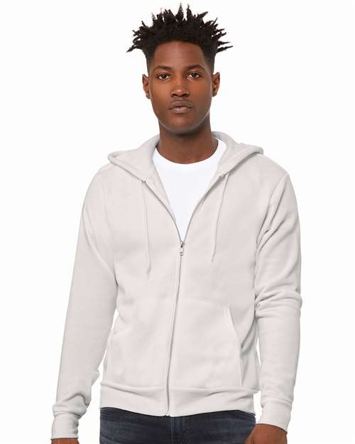 Bella + Canvas BC3739 Sponge Fleece Full-Zip Hoodie Sweatshirt - Vintage White - model front