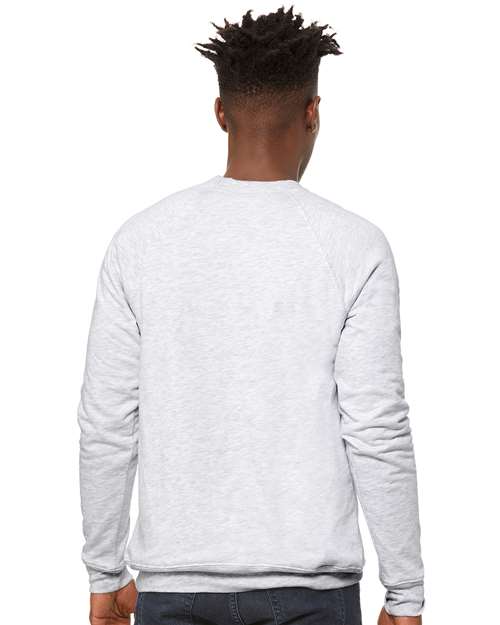 BELLA + CANVAS 3901 Unisex Sponge Fleece Raglan Crewneck Sweatshirt - Ash - model back