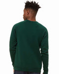 BELLA + CANVAS 3901 Unisex Sponge Fleece Raglan Crewneck Sweatshirt - Forest - model back