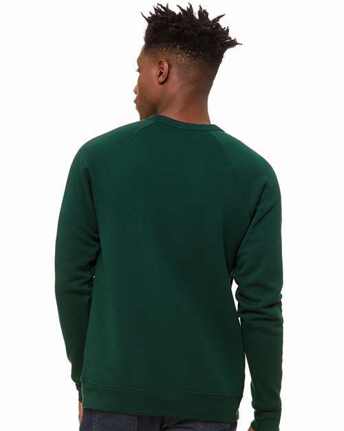 BELLA + CANVAS 3901 Unisex Sponge Fleece Raglan Crewneck Sweatshirt - Forest - model back