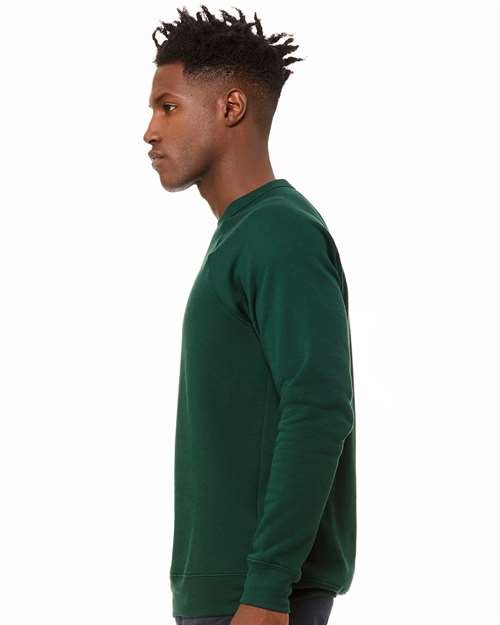BELLA + CANVAS 3901 Unisex Sponge Fleece Raglan Crewneck Sweatshirt - Forest - model side