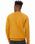 BELLA + CANVAS 3901 Unisex Sponge Fleece Raglan Crewneck Sweatshirt - Heather Mustard - model back