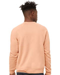 BELLA + CANVAS 3901 Unisex Sponge Fleece Raglan Crewneck Sweatshirt - Peach - model back