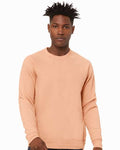 BELLA + CANVAS 3901 Unisex Sponge Fleece Raglan Crewneck Sweatshirt - Peach - model front