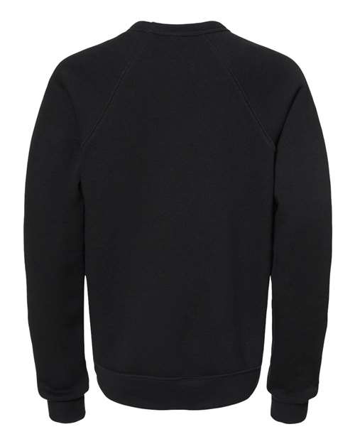 BELLA + CANVAS 3901Y Youth Sponge Fleece Crewneck Sweatshirt - Black - back