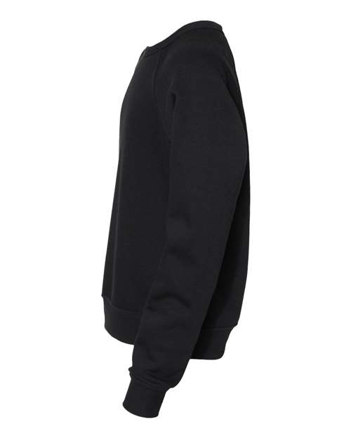 BELLA + CANVAS 3901Y Youth Sponge Fleece Crewneck Sweatshirt - Black - side