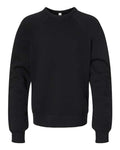 BELLA + CANVAS 3901Y Youth Sponge Fleece Crewneck Sweatshirt - Black - front