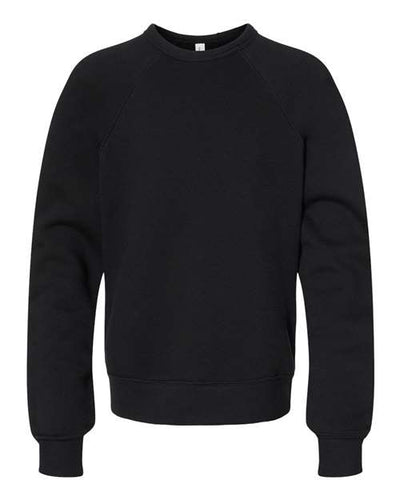 BELLA + CANVAS 3901Y Youth Sponge Fleece Crewneck Sweatshirt - Black - front