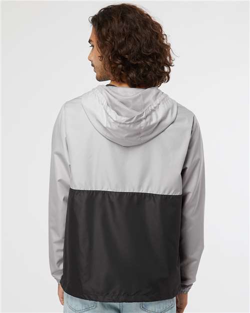 Independent Trading Co. EXP54LWP Unisex Lightweight Quarter-Zip Windbreaker Pullover Jacket - Smoke/ Graphite - model back