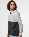 Independent Trading Co. EXP54LWP Unisex Lightweight Quarter-Zip Windbreaker Pullover Jacket - Smoke/ Graphite - model side