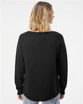 Independent Trading Co. PRM2000 Women's California Wave Wash Crewneck Sweatshirt - Black - model back