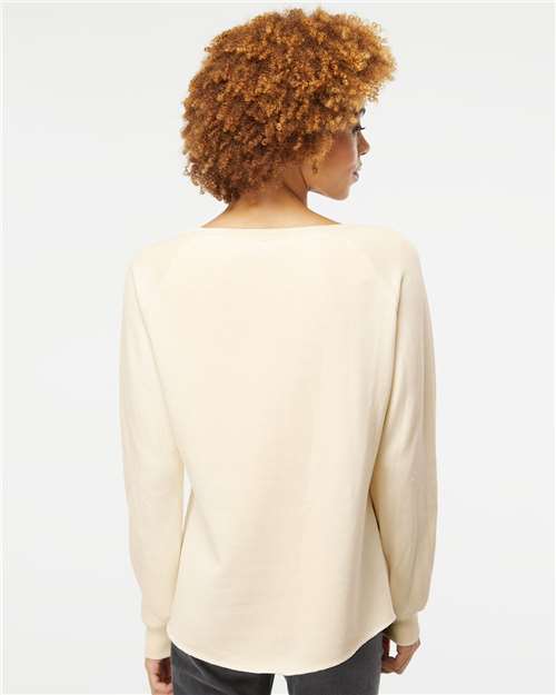 Independent Trading Co. PRM2000 Women's California Wave Wash Crewneck Sweatshirt - Bone - model back