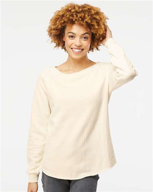 Independent Trading Co. PRM2000 Women's California Wave Wash Crewneck Sweatshirt - Bone - model front