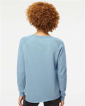 Independent Trading Co. PRM2000 Women's California Wave Wash Crewneck Sweatshirt - Misty Blue - model back