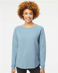 Independent Trading Co. PRM2000 Women's California Wave Wash Crewneck Sweatshirt - Misty Blue - model front