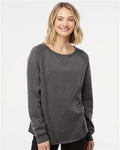 Independent Trading Co. PRM2000 Women's California Wave Wash Crewneck Sweatshirt - Shadow - model front
