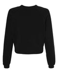BELLA + CANVAS 7505 Women's Crop Raglan Crewneck Sweatshirt - Black - back