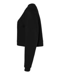 BELLA + CANVAS 7505 Women's Crop Raglan Crewneck Sweatshirt - Black - side