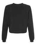 BELLA + CANVAS 7505 Women's Crop Raglan Crewneck Sweatshirt - Dark Grey - back