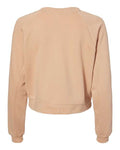 BELLA + CANVAS 7505 Women's Crop Raglan Crewneck Sweatshirt - Heather Sand Dune - back
