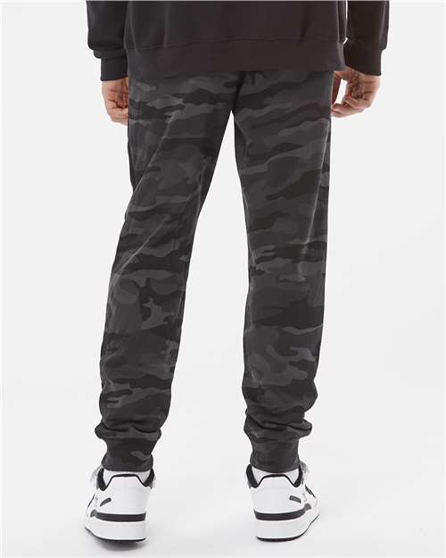 Independent Trading Co. IND20PNT Midweight Fleece Sweatpants - Black Camo - model back