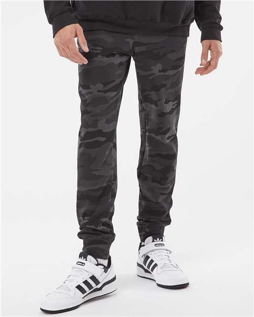 Independent Trading Co. IND20PNT Midweight Fleece Sweatpants - Black Camo - model front