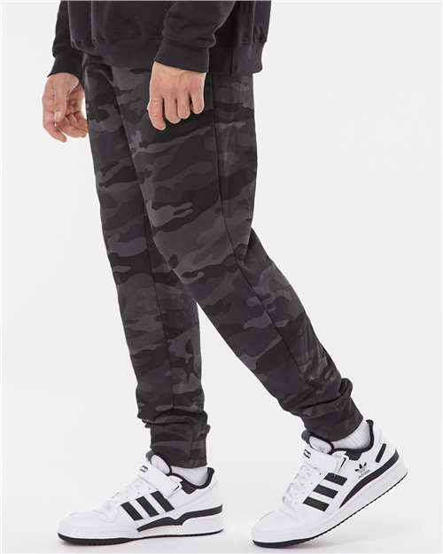 Independent Trading Co. IND20PNT Midweight Fleece Sweatpants - Black Camo - model side