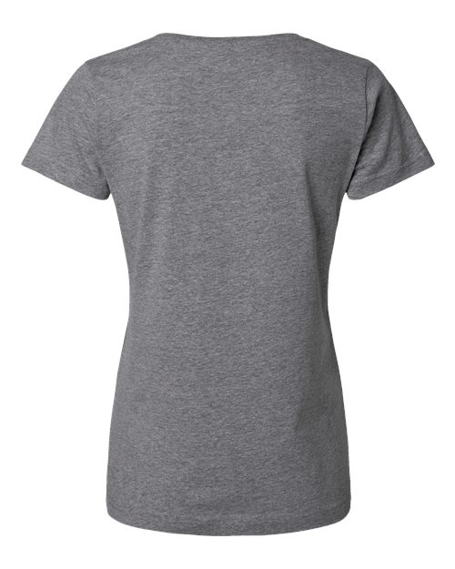 LAT 3507 Women's Fine Jersey V-Neck Tee - Granite Heather - back