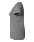 LAT 3507 Women's Fine Jersey V-Neck Tee - Granite Heather - side