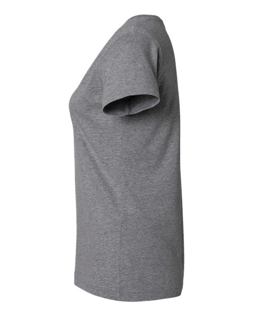 LAT 3507 Women's Fine Jersey V-Neck Tee - Granite Heather - side