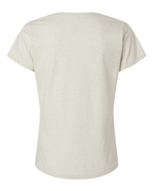 LAT 3507 Women's Fine Jersey V-Neck Tee - Natural Heather - back
