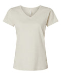 LAT 3507 Women's Fine Jersey V-Neck Tee - Natural Heather - front