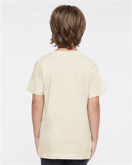 LAT 6101 Youth Fine Jersey Tee - Natural - model back