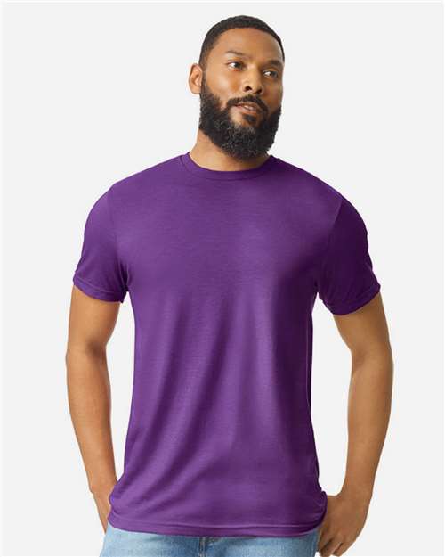 Gildan 64000CVC Unisex Softstyle CVC T-Shirt - Amethyst - model front