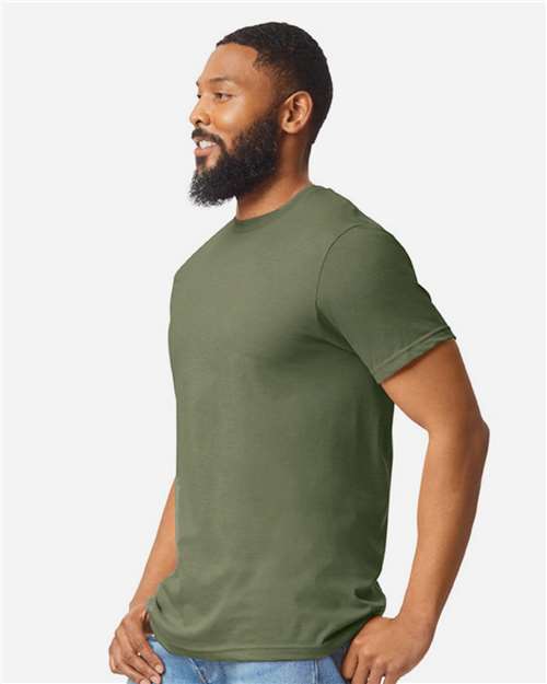 Gildan 64000CVC Unisex Softstyle CVC T-Shirt - Cactus - model side