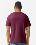 Gildan 64000CVC Unisex Softstyle CVC T-Shirt - Maroon Mist - model back
