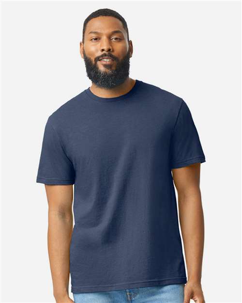 Gildan 64000CVC Unisex Softstyle CVC T-Shirt - Navy Mist - model front