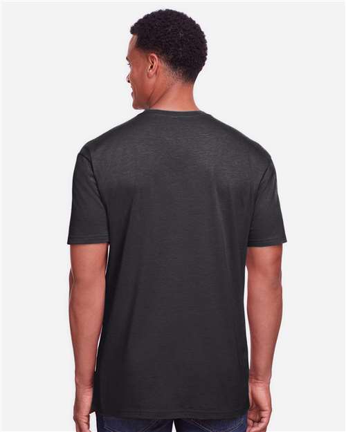 Gildan 64000CVC Unisex Softstyle CVC T-Shirt - Pitch Black Mist - model back