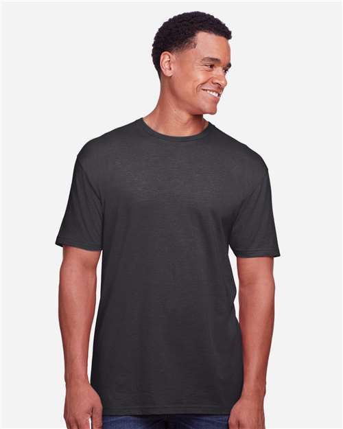 Gildan 64000CVC Unisex Softstyle CVC T-Shirt - Pitch Black Mist - model front