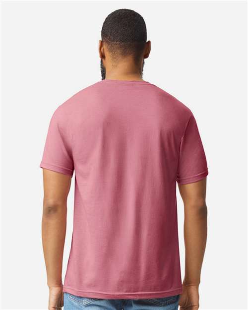 Gildan 64000CVC Unisex Softstyle CVC T-Shirt - Plumrose - model back