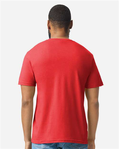 Gildan 64000CVC Unisex Softstyle CVC T-Shirt - Red Mist - model back