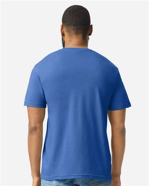 Gildan 64000CVC Unisex Softstyle CVC T-Shirt - Royal Mist - model back